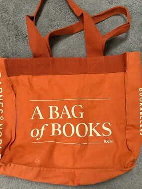 Barnes and Noble A BAG of BOOKS Orange Canvas Tote (B&N)
